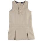Girls 4-6x Chaps Pleated Ruffled School Uniform Jumper, Girl's, Size: Small, Brown