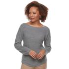 Petite Croft & Barrow&reg; Transfer Stitch Sweater, Women's, Size: M Petite, Med Grey