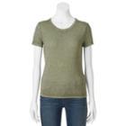 Juniors' Mudd&reg; Solid Short Sleeve Tee, Girl's, Size: Xl, Med Green, Comfort Wear