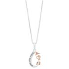 Timeless Sterling Silver Two Tone Follow Your Heart Pendant Necklace, Women's