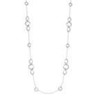 Chaps Long Round Link Station Necklace, Women's, Silver