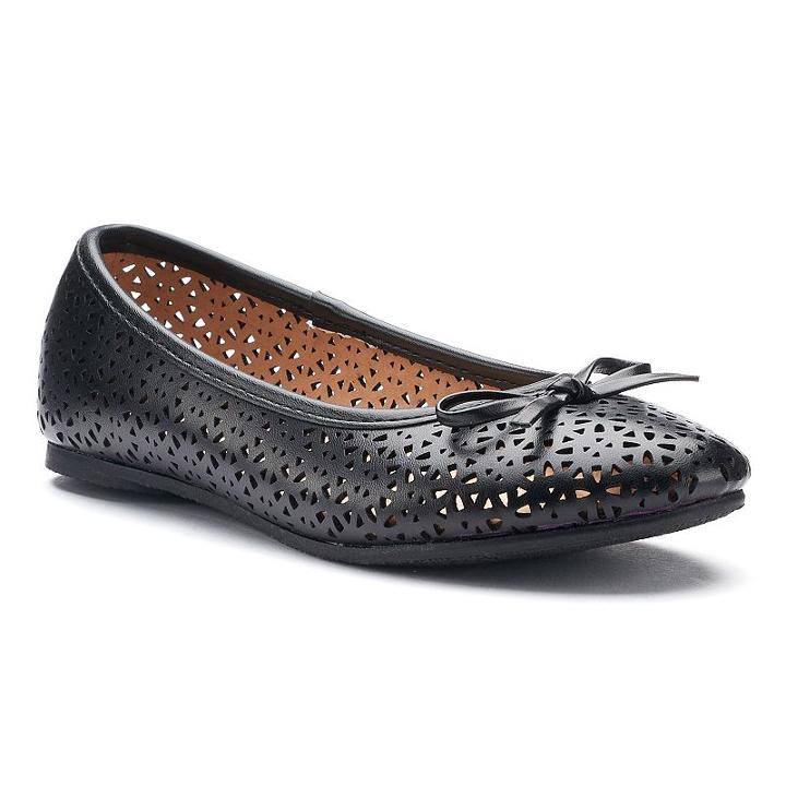 So&reg; Lynn Girls' Ballet Flats, Size: 13, Black