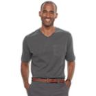 Men's Croft & Barrow&reg; V-neck Interlock Performance Tee, Size: Xl, Dark Grey