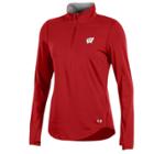 Women's Under Armour Wisconsin Badgers Charged Cotton Quarter-zip Top, Size: Xl, Red