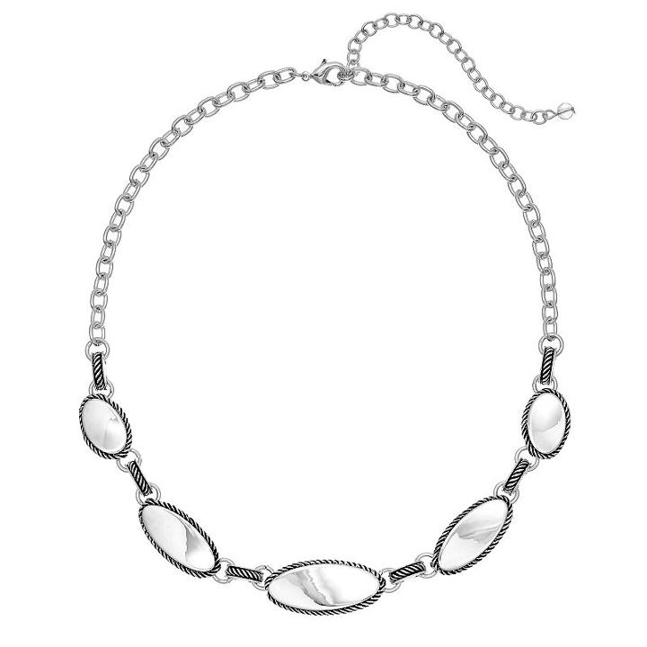 Napier Graduated Oval Link Necklace, Women's, Silver