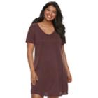 Juniors' Plus Size Mudd&reg; T-shirt Dress, Teens, Size: 1xl, Purple