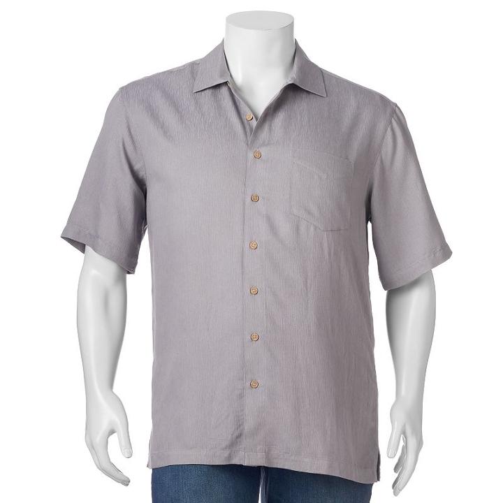 Big & Tall Batik Bay Classic-fit Solid Casual Button-down Shirt, Men's, Size: L Tall, Light Grey