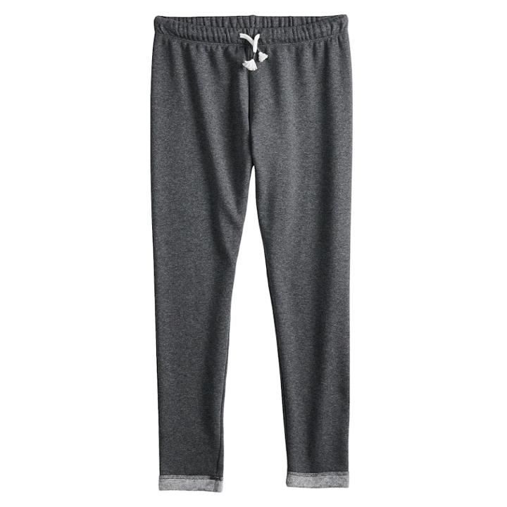 Girls 7-16 & Plus Size So&reg; Fleece Minky Leggings, Size: 7-8, Dark Grey