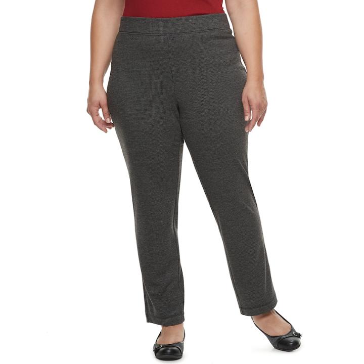 Plus Size Croft & Barrow&reg; Easy Care Straight-leg Ponte Pants, Women's, Size: 2xl, Black