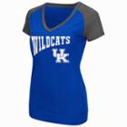 Women's Campus Heritage Kentucky Wildcats First Base V-neck Tee, Size: Small, Med Blue