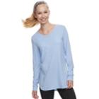 Women's Tek Gear&reg; Jersey High Slit Long Sleeve Tunic Tee, Size: Xl, Lt Purple