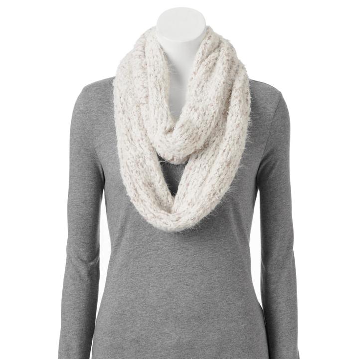 Cuddl Duds Knit Infinity Scarf, Women's, White Oth