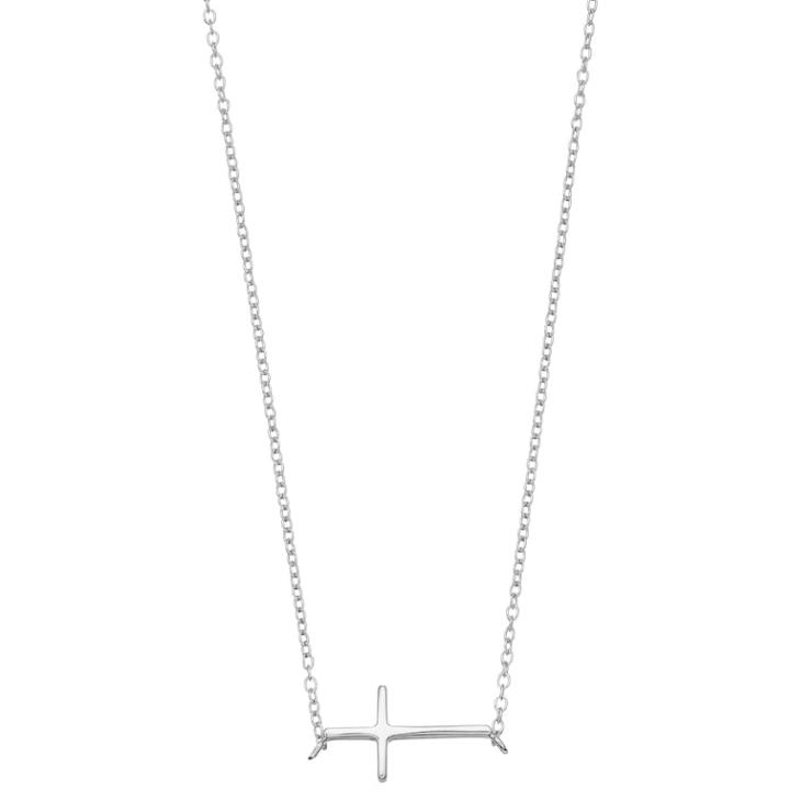 Love This Life Sterling Silver Sideways Cross Necklace, Women's, Multicolor
