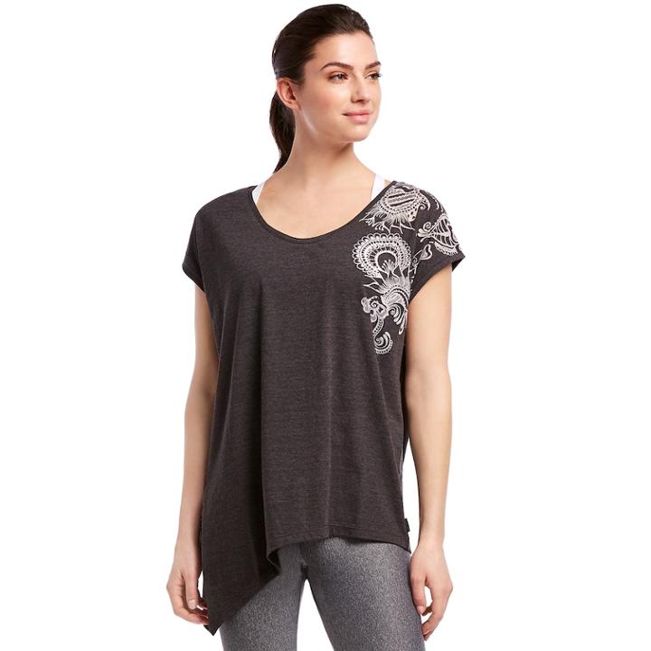 Women's Jockey Sport Kilter Asymmetrical Hem Tee, Size: Small, Oxford
