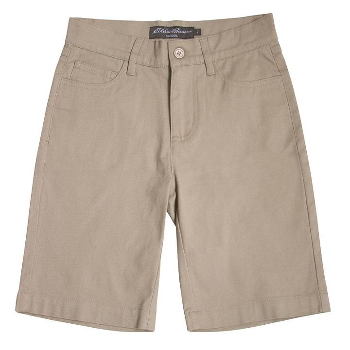 Boys 4-16 Eddie Bauer Stretch 5-pocket Shorts, Boy's, Size: 7, Beig/green (beig/khaki), Comfort Wear