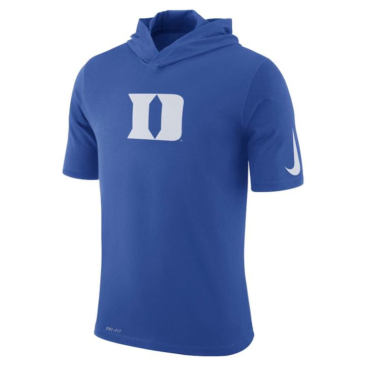 Men's Nike Duke Blue Devils Dri-fit Basketball Hooded Tee, Size: Medium, Dark Blue