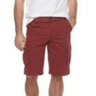 Men's Rawx Regular-fit Belted Cargo Shorts, Size: 30, Pink