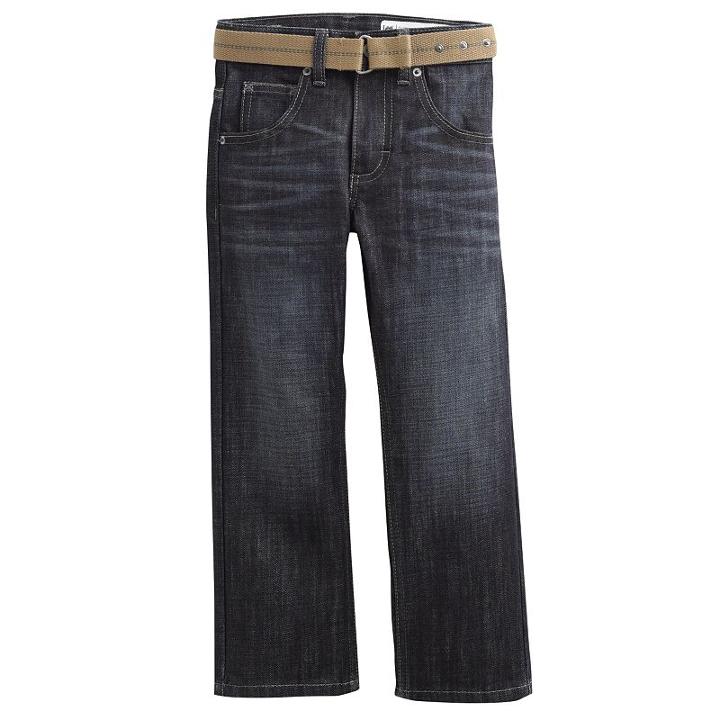 Boys 4-7x Lee Dungarees Slim-fit Belted Jeans, Boy's, Size: 4 Slim, Blue