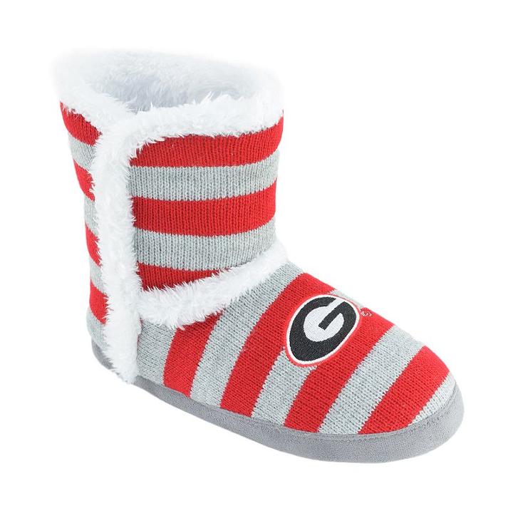 Women's Georgia Bulldogs Striped Boot Slippers, Size: Medium, Team