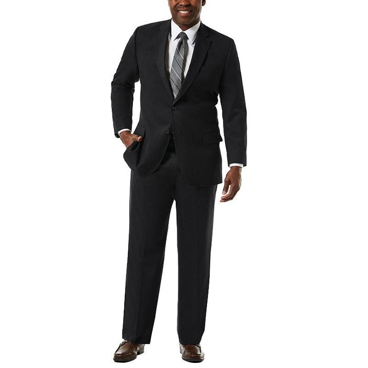 Big & Tall J.m. Haggar Premium Classic-fit Sharkskin Stretch Suit Jacket, Men's, Size: 50 Short, Black