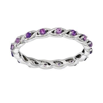 Stacks And Stones Sterling Silver Amethyst Stack Ring, Women's, Size: 9