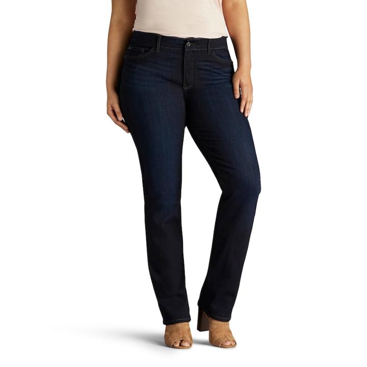 Plus Size Lee Total Freedom Straight Leg Jeans, Women's, Size: 22w T/l, Blue