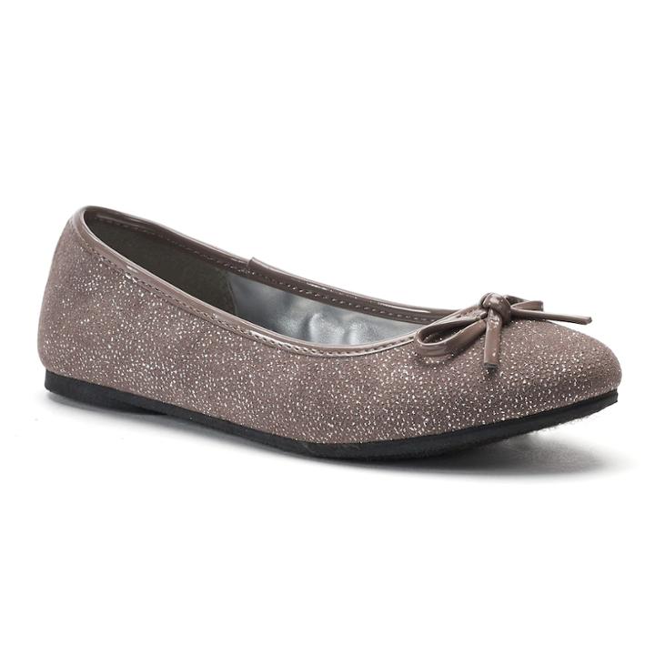 So&reg; Spicee Girls' Ballet Flats, Size: 1, Med Grey