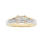 10k Gold 1/3 Carat T.w. Diamond Square Engagement Ring, Women's, Size: 7.50, White
