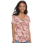 Women's Sonoma Goods For Life&trade; Essential V-neck Tee, Size: Small, Dark Pink