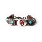 Women's Oklahoma Sooners Turquoise Flower Bracelet, Brown