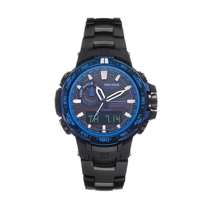 Casio Pro Trek Triple Sensor Titanium Analog-digital Atomic Solar Watch - Prw-6000syt-1cr, Men's, Black