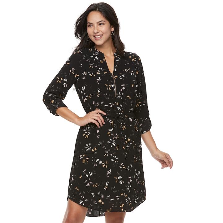 Women's Apt. 9&reg; High-low Shirtdress, Size: Xl, Black