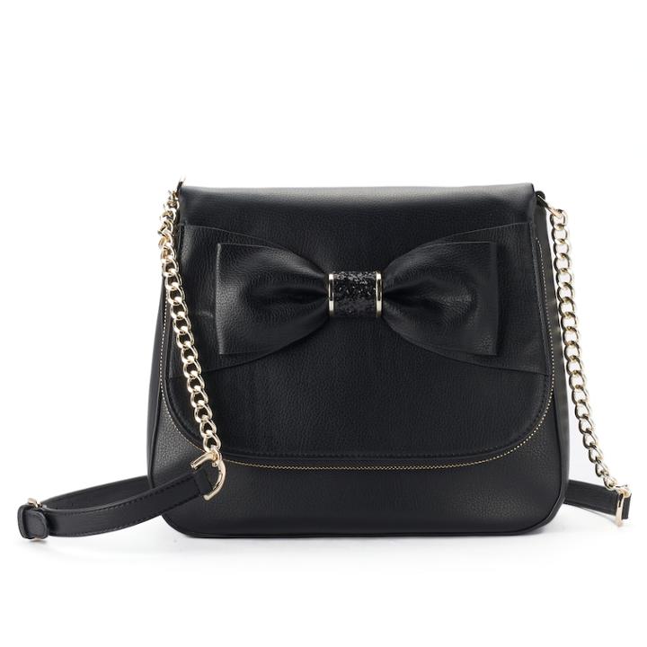 Apt. 9&reg; Ruby Bow Flap Crossbody Bag, Women's, Black