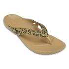 Crocs Kadee Ii Women's Leopard Print Flip-flops, Size: 6, Gold