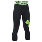 Boys 8-20 Under Armour Logo 3/4-length Base Layer Leggings, Size: Xl, Black