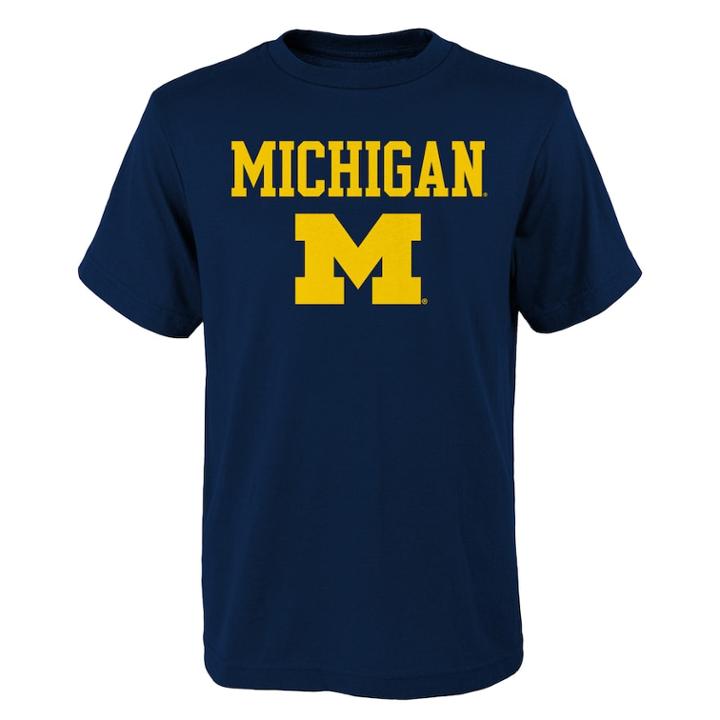 Boys' 4-18 Michigan Wolverines Goal Line Tee, Size: 12-14, Dark Blue