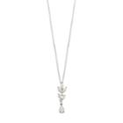 Sterling Silver Lab-created Opal & White Sapphire Leaf Pendant, Women's, Size: 18