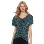 Women's Dana Buchman Twist-front Top, Size: Medium, Brt Blue