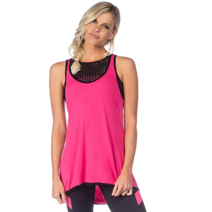 Women's Pl Movement By Pink Lotus Active Racerback Yoga Tank, Size: Xl, Dark Pink