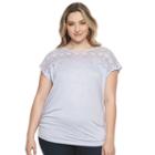 Plus Size Design 365 Lace Ruched Top, Women's, Size: 1xl, Purple Oth