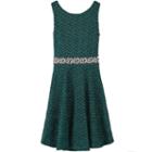 Girls 7-16 Speechless Chevron Rhinestone Dress, Girl's, Size: 7, Brt Green