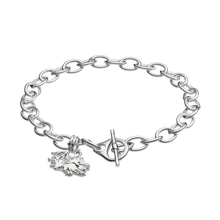Dayna U South Carolina Gamecocks Sterling Silver Toggle Bracelet, Women's, Size: 8, Grey