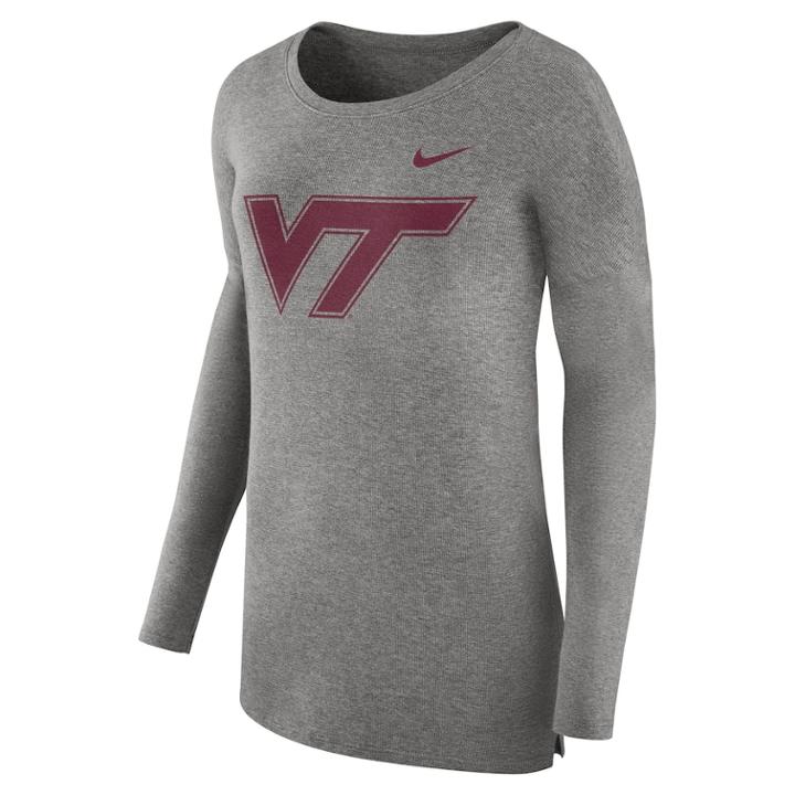Women's Nike Virginia Tech Hokies Cozy Knit Top, Size: Large, Turquoise/blue (turq/aqua)