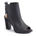 Apt. 9&reg; Women's Peep-toe Ankle Boots, Size: 8.5, Black