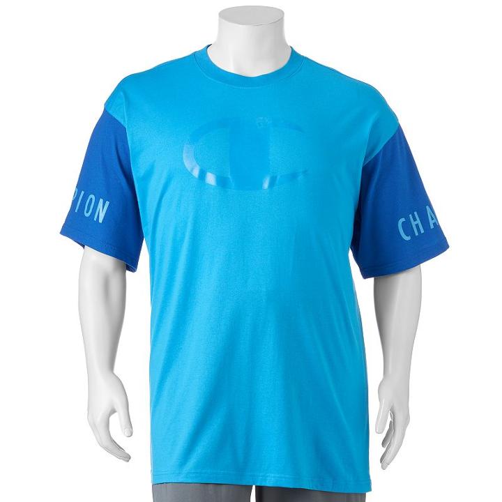 Big & Tall Champion Modern-fit Colorblock Gel Logo Tee, Men's, Size: 3xl Tall, Turquoise/blue (turq/aqua)