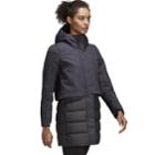 Women's Adidas Outdoor Hooded Climawarm Down Jacket, Size: Small, Grey