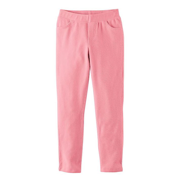 Girls 4-10 Jumping Beans&reg; Ribbed Velour Jeggings, Size: 6, Med Pink
