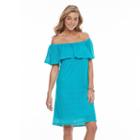 Women's Apt. 9&reg; Off-the-shoulder Burnout Shift Dress, Size: Medium, Turquoise/blue (turq/aqua)