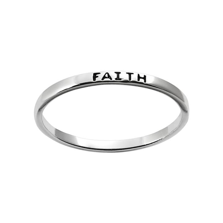 Itsy Bitsy Sterling Silver Faith Ring, Women's, Size: 8
