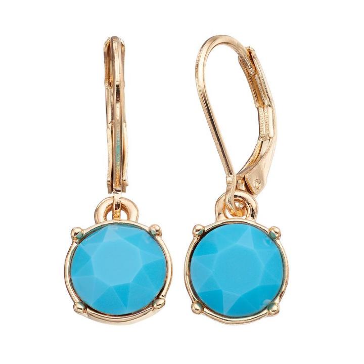 Dana Buchman Circle Drop Earrings, Women's, Turq/aqua